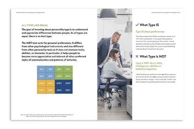 MBTI participant guide discussion spreads
